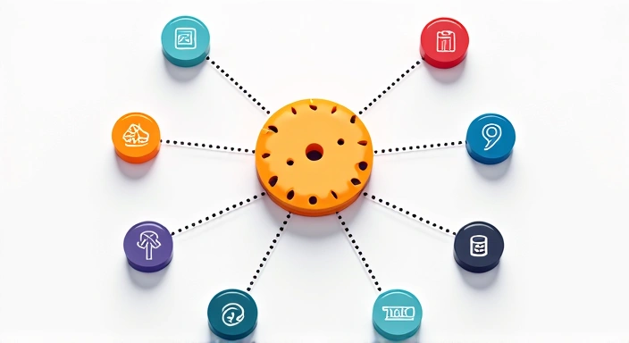 Illustration of various third-party cookies interacting with a website