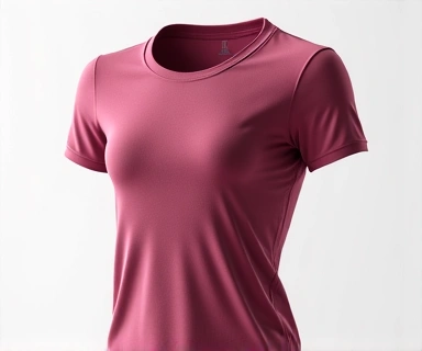 Larawan ng isang moisture-wicking na T-shirt na idinisenyo para sa sports at fitness. Gawa sa mabilis matuyong materyal na may ergonomic na disenyo.